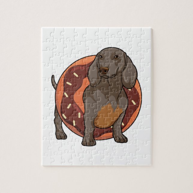 Dachshund with Doughnut Jigsaw Puzzle (Vertical)