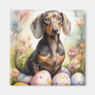 Dachshund with Easter Eggs Magnet