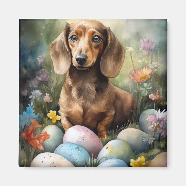 Dachshund with Easter Eggs Magnet (Front)