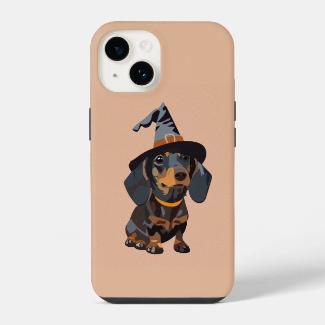 Dachshund with Halloween hat iPhone Case (Back)