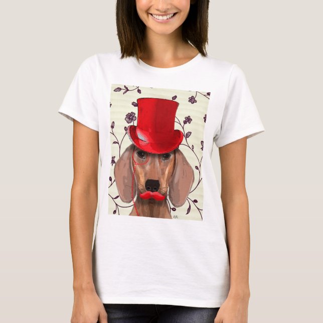 Dachshund With Red Top Hat (Front)