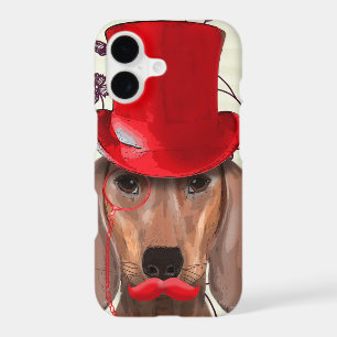 Dachshund With Red Top Hat