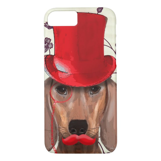 Dachshund With Red Top Hat Case-Mate iPhone Case (Back)