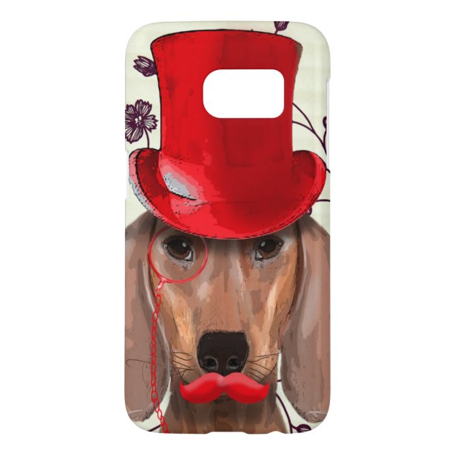 Dachshund With Red Top Hat Case-Mate Samsung Galaxy Case (Back)