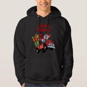 Dachshund With Santa Claus In Red Truck Dog Hoodie