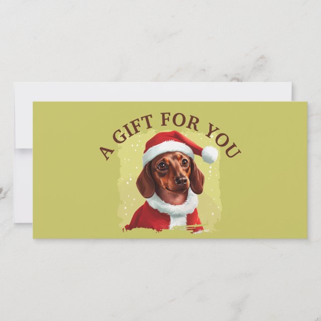 Dachshund With Santa Claus Outfit - Christmas 1 (Front)