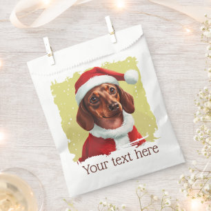Dachshund With Santa Claus Outfit - Christmas 1 Favour Bags