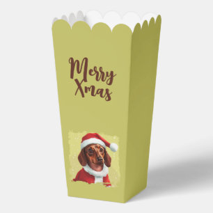 Dachshund With Santa Claus Outfit - Christmas 1 Favour Box