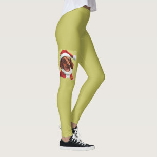 Dachshund With Santa Claus Outfit - Christmas 1 Leggings