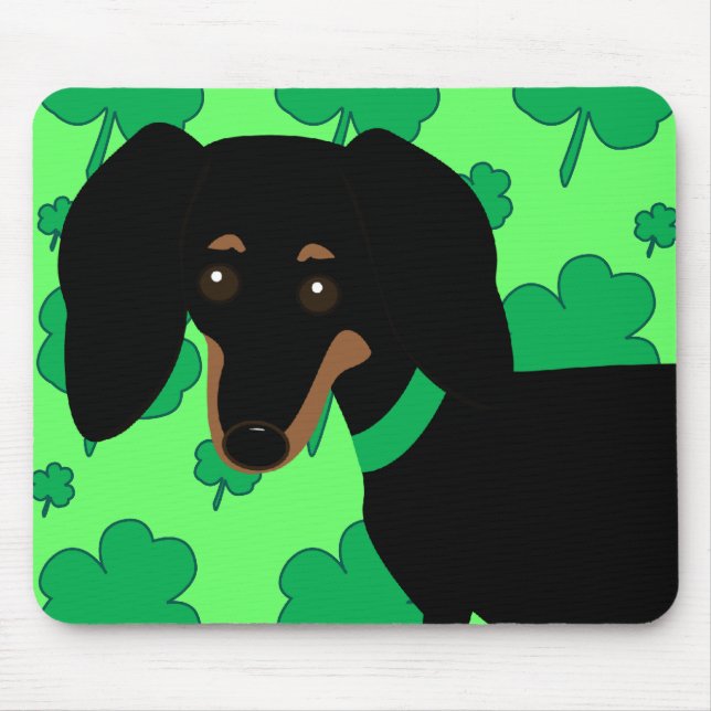 Dachshund with Shamrocks Mouse Mat (Front)