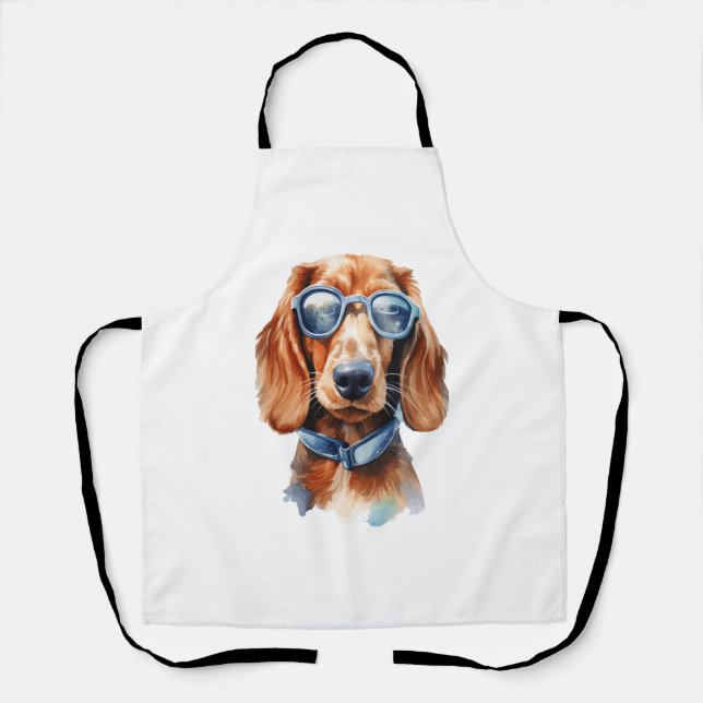 Dachshund with Sunglasses 5 Apron (Front)