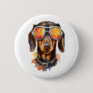 Dachshund with Sunglasses 6 Cm Round Badge