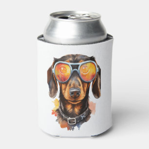 Dachshund with Sunglasses  Can Cooler