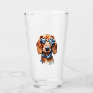 Dachshund with Sunglasses Glass