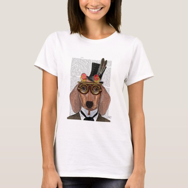 Dachshund with Top Hat and Goggles (Front)