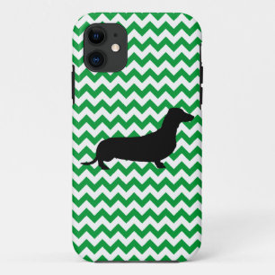 Dachshund With You Pick The Colour Chevron iPhone 11 Case