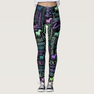 Dachshund Word Art Leggings