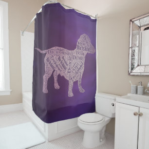 Dachshund Word Art Shower Curtain