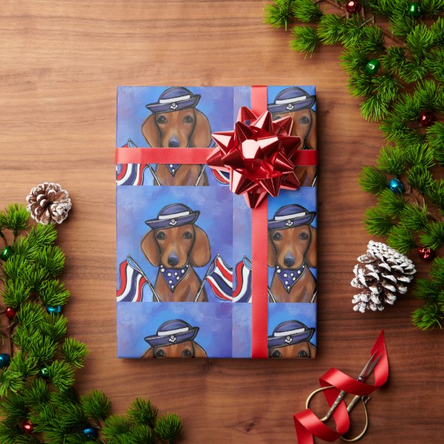 Dachshund    wrapping paper (Holiday Gift)