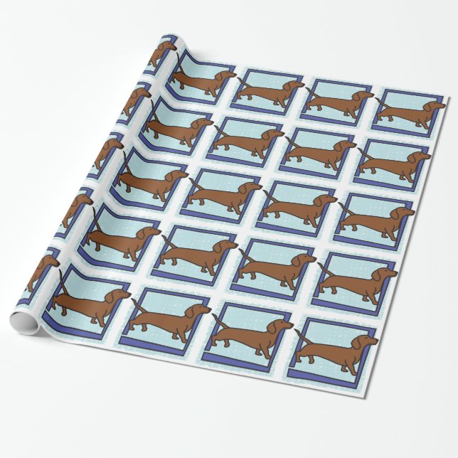 Dachshund Wrapping Paper (Unrolled)