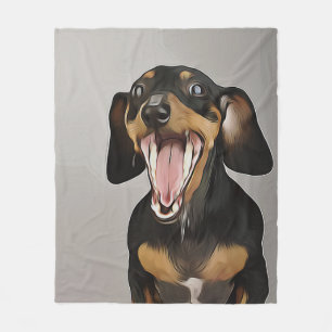Dachshund Yawning Dachshund Birthday Poster Fleece Blanket