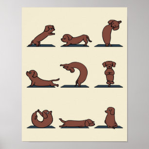 Dachshund yoga Ideal gift for Moms Poster