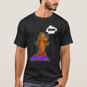 Dachshund Yoga Poses Sport Gymnastics Ohmmm Heartb T-Shirt