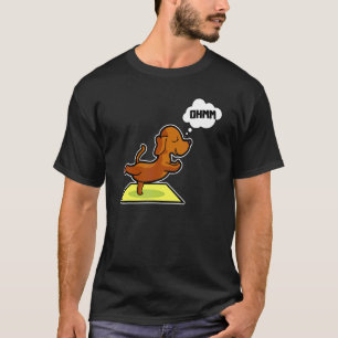 Dachshund Yoga Poses Sport Gymnastics Ohmmm Heartb T-Shirt