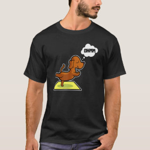 Dachshund Yoga Poses Sport Gymnastics Ohmmm Heartb T-Shirt