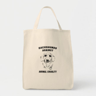 dachshunds against animal cruelty tote bag