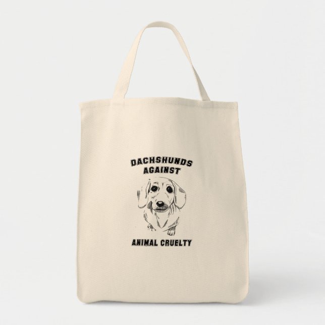 dachshunds against animal cruelty tote bag (Front)