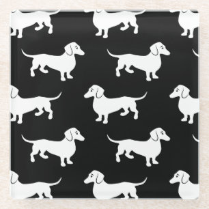 Dachshunds All Over Glass Coaster