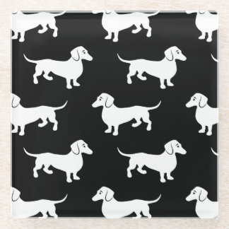 Dachshunds All Over Glass Coaster