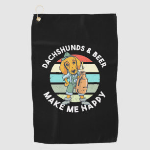 Dachshunds And Beer Make Me Happy Golf Towel
