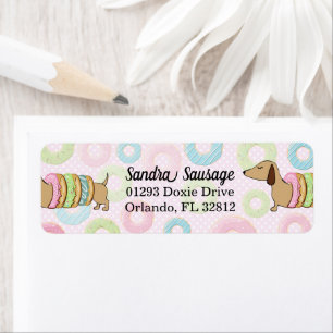 Dachshunds and Doughnuts Return Address Labels Dox