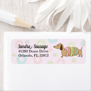 Dachshunds and Doughnuts Return Address Labels Dox