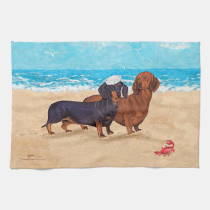 Dachshunds at the Beach Towel