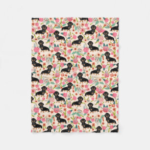Dachshunds blanket - cute floral doxie dog