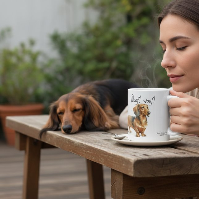  Dachshunds Brown PERSONALIZE  Coffee Mug (Creator Uploaded)