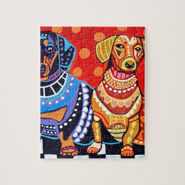 Dachshunds by Heather Galler Jigsaw Puzzle (Vertical)
