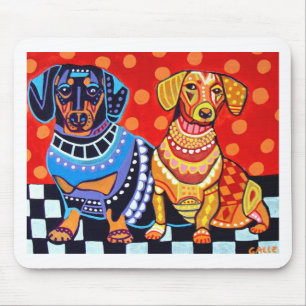Dachshunds by Heather Galler Mouse Mat