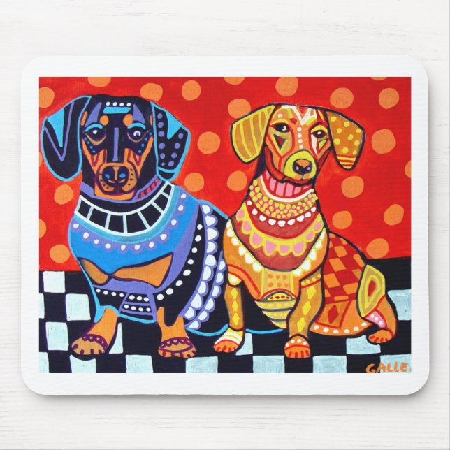 Dachshunds by Heather Galler Mouse Mat (Front)