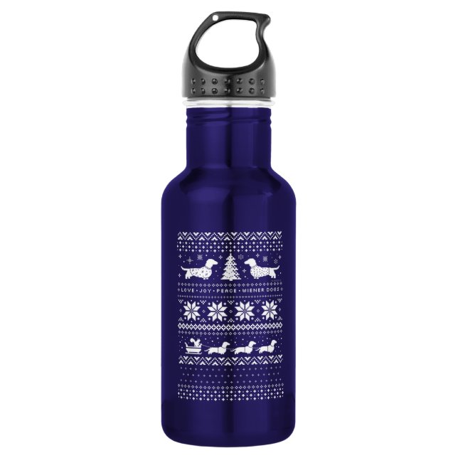 Dachshunds Christmas 532 Ml Water Bottle (Front)