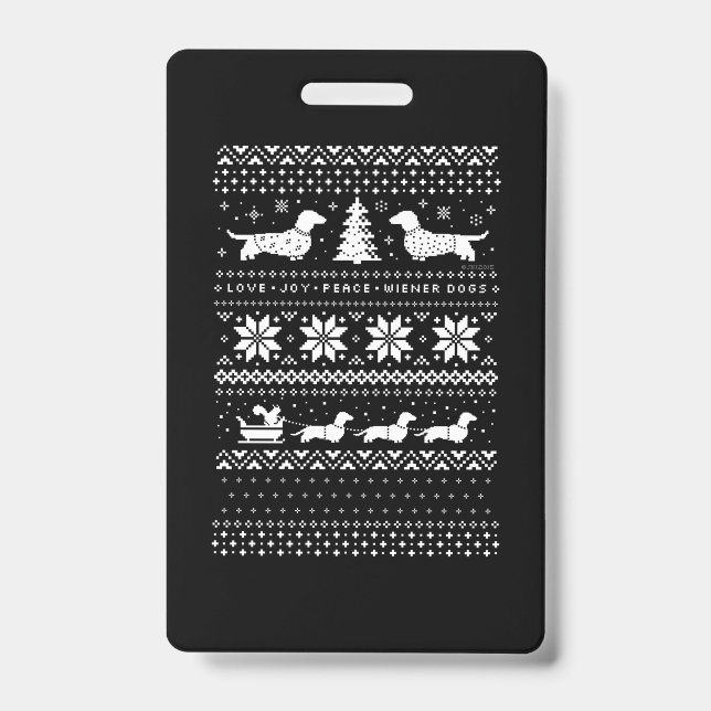 Dachshunds Christmas ID Badge (Front)
