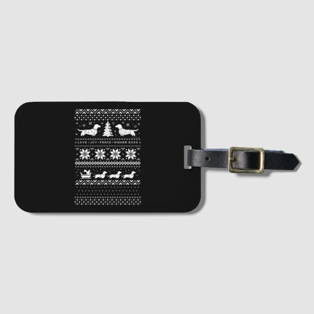 Dachshunds Christmas Luggage Tag (Front Horizontal)