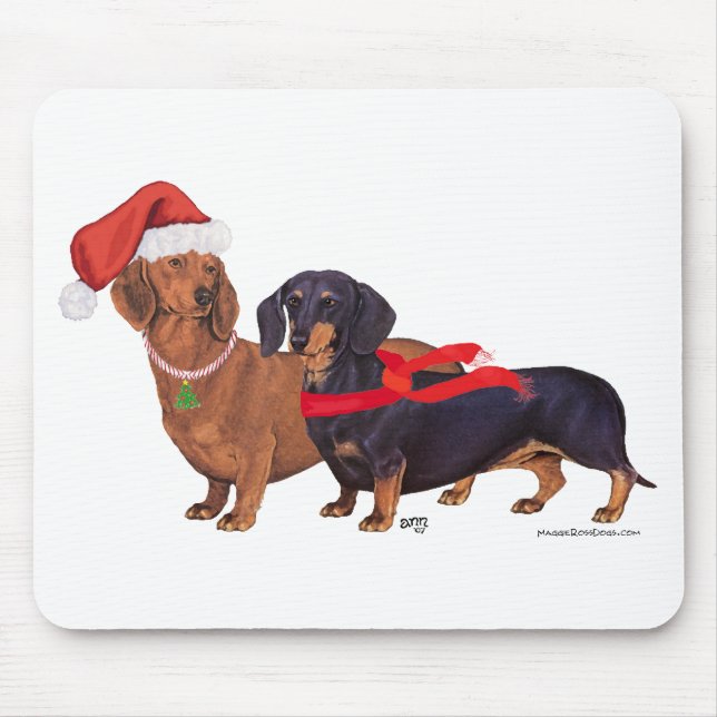 Dachshunds Christmas Mouse Mat (Front)