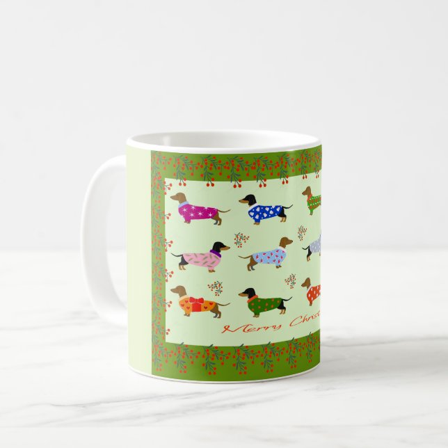 Dachshunds Christmas mug (Front Left)