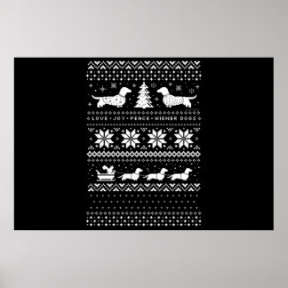 Dachshunds Christmas Poster
