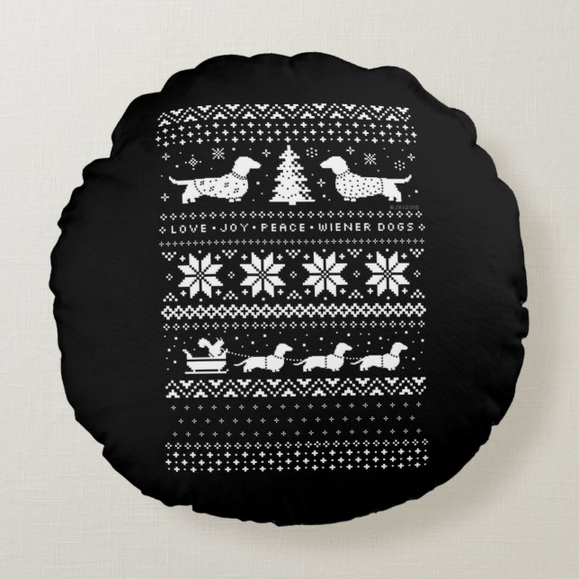 Dachshunds Christmas Round Cushion (Front)