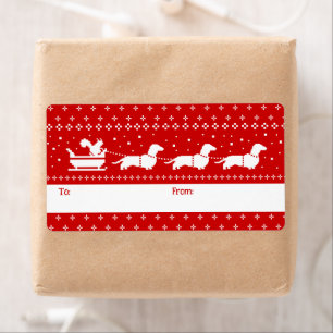 Dachshunds Christmas Sleigh with Squirrel Gift